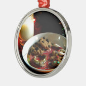 Weihnachtsplätzchen-Kerze Silbernes Ornament (Links)