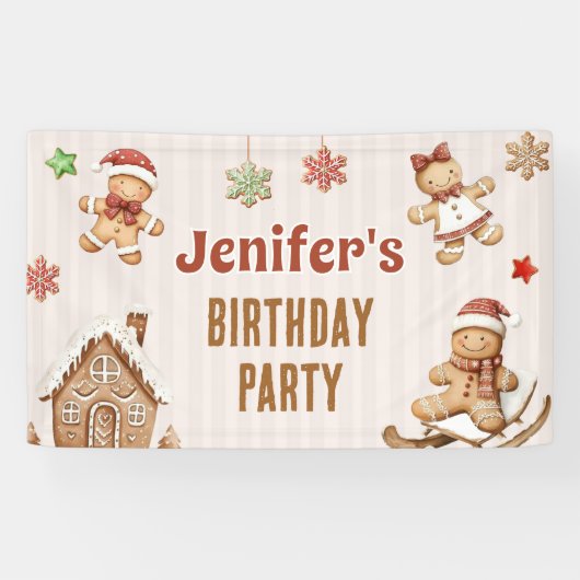 Weihnachtsplätzchen Lebkuchen Geburtstag Banner (Horizontal)