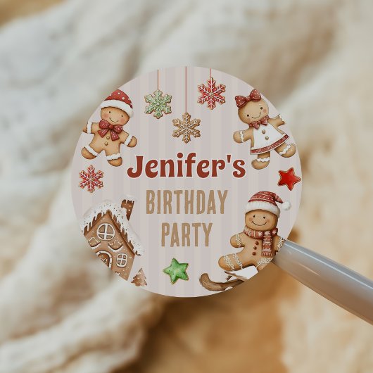 Weihnachtsplätzchen Lebkuchen Geburtstag Runder Aufkleber