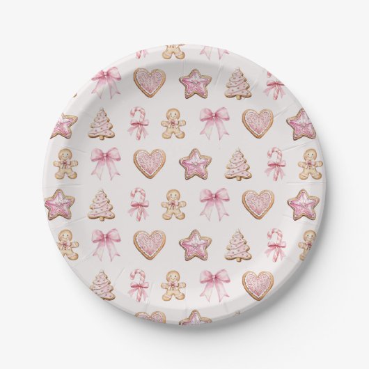 Weihnachtsplätzchen-Muster-Baby-Party Pappteller (Vorderseite)