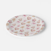 Weihnachtsplätzchen-Muster-Baby-Party Pappteller (Schrägansicht)