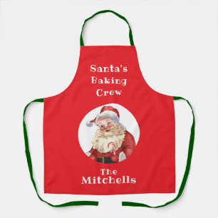 Weihnachtsplätzchen Retro Santas Backcrew Unisex Schürze