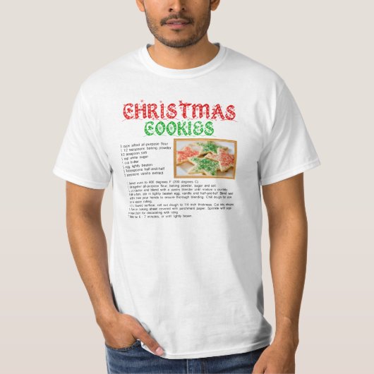 Weihnachtsplätzchen-Rezept T-Shirt (Vorderseite)