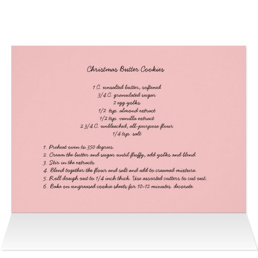 Weihnachtsplätzchen-Rezeptkarte (Innenansicht Horizontal (Oben))