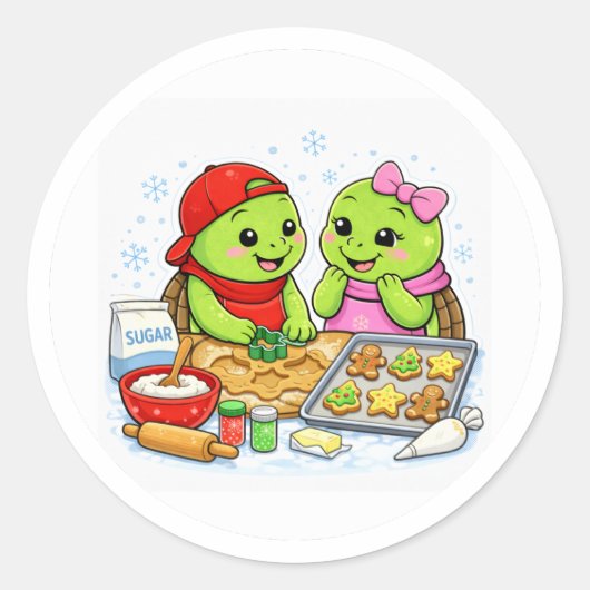 Weihnachtsplätzchen Runder Aufkleber (Vorderseite)
