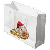 Weihnachtsplätzchen-Schwein Große Geschenktüte (Vorderseite Schrägansicht)