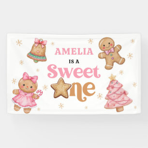 Weihnachtsplätzchen Süße:r Eins:r 1. Geburtstagsfe Banner