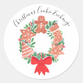 Weihnachtsplätzchen-Tausch mit Ingwerbrot Runder Aufkleber (Vorderseite)