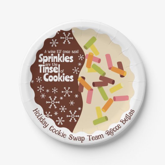 Weihnachtsplätzchen-Tausch-Papierplatten Pappteller (Vorderseite)