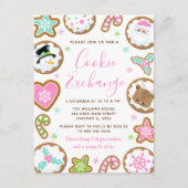 Weihnachtsplätzchen-Tauschaktion Pink und Grün Postkarte (Vorderseite)