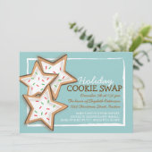 Weihnachtsplätzchen-Tauschen-Feiertags-Einladung Einladung (Stehend Vorderseite)