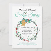 Weihnachtsplätzchen-Tauschen lädt - Lebkuchen-Mann Einladung (Vorderseite)