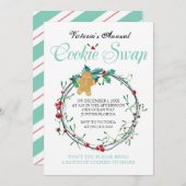 Weihnachtsplätzchen-Tauschen lädt - Lebkuchen-Mann Einladung (Vorne/Hinten)