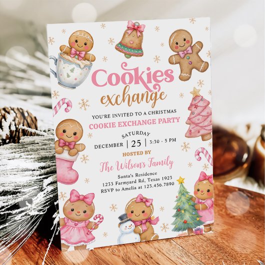 Weihnachtsplätzchen-Tauschparty mit Lebkuchen Einladung