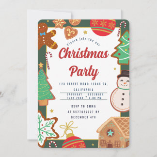 Weihnachtsplätzchen-Themenparty-Einladung Einladung