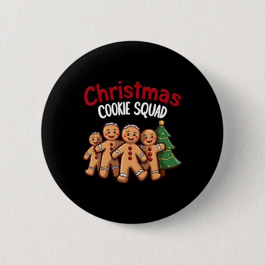 Weihnachtsplätzchen-Trupp Festiver Lebkuchen-Urlau Button (Vorderseite)