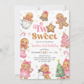 Weihnachtsplätzchen Two Sweet 2. Geburtstagsfeier Einladung (Vorderseite)