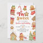 Weihnachtsplätzchen Two Sweet 2. Geburtstagsfeier Einladung (Vorderseite)