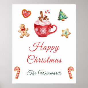 Weihnachtsplätzchen- und Kakao-Party-Willkommenspo Poster