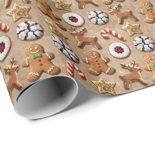 Weihnachtsplätzchen-Verpackungspapier – Festliche Geschenkpapier (Rolleneckpunkt)
