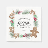 Weihnachtsplätzchen-Verzierungs-Party Serviette (Vorderseite)