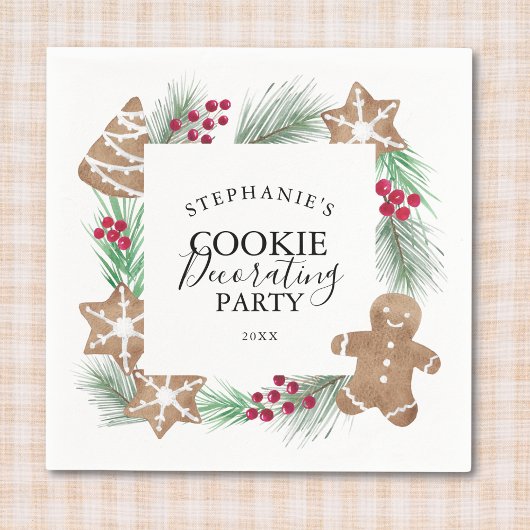 Weihnachtsplätzchen-Verzierungs-Party Serviette