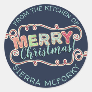Weihnachtsplätzchen von der Küche des Aufklebers Runder Aufkleber