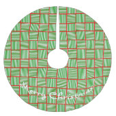 Weihnachtsplätze grün n n Rot Polyester Weihnachtsbaumdecke (Vorderseite)