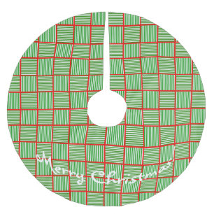 Weihnachtsplätze grün n n Rot Polyester Weihnachtsbaumdecke