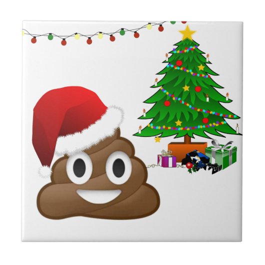 Weihnachtspoemoji Fliese (Vorderseite)