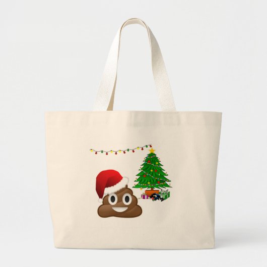 Weihnachtspoemoji Jumbo Stoffbeutel (Vorne)