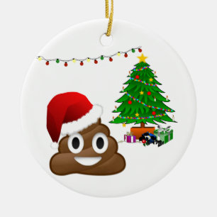 Weihnachtspoemoji Keramikornament