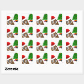 Weihnachtspoemoji Quadratischer Aufkleber (Blatt)