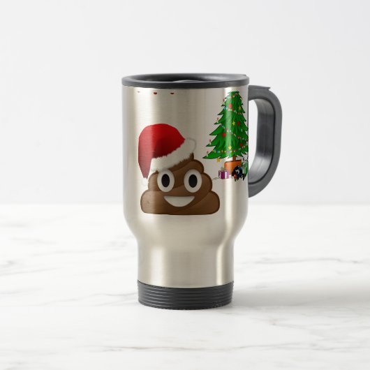 Weihnachtspoemoji Reisebecher (VorderseiteRechts)