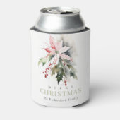 Weihnachtspoinsettia Berries Folies Wasserfarbe Dosenkühler (Kanne Rückseite)