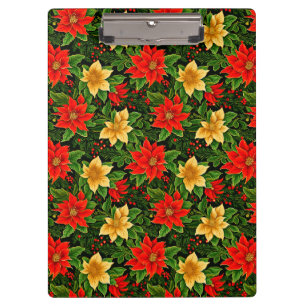 Weihnachtspoinsettia Blume Muster-86755 Klemmbrett