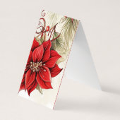Weihnachtspoinsettia Falten Lesezeichen Bookmarker Visitenkarten (Rückseite)