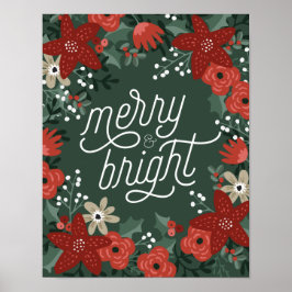 Weihnachtspoinsettia Foliage Poster