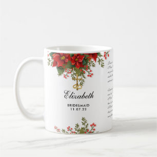 Weihnachtspoinsettia Hochzeit katholische Brautjun Kaffeetasse