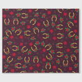 Weihnachtspoinsettia Horseshoe Reittier Muster Geschenkpapier (Flach)
