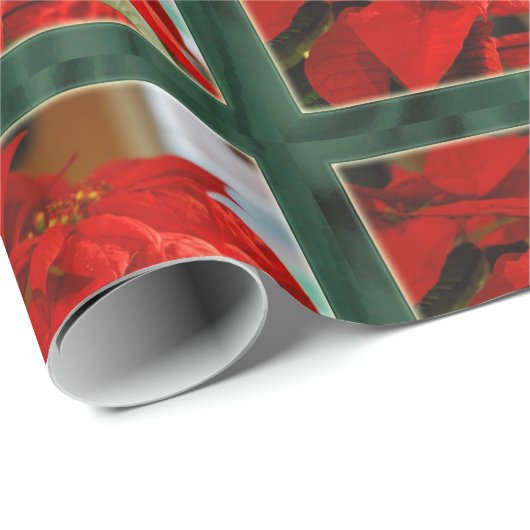 Weihnachtspoinsettia-Packpapier Geschenkpapier (Rolleneckpunkt)