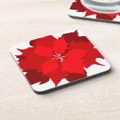 Weihnachtspoinsettia Rot-Weiß-Set von 6 Untersetze Getränkeuntersetzer (Linke Seite)