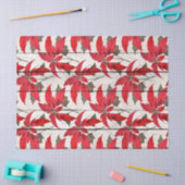 Weihnachtspoinsettias auf dem Holzdekoupage Seidenpapier (Basteln)