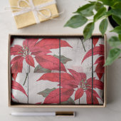 Weihnachtspoinsettias auf dem Holzdekoupage Seidenpapier (Geschenk)