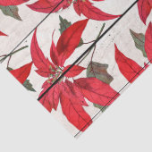 Weihnachtspoinsettias auf dem Holzdekoupage Seidenpapier (Detail)