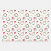 Weihnachtspoinsettias, Bäume und Kränze Geschenkpapier Set (Vorderseite 3)