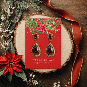 Weihnachtspoinsettias Earring Display Card