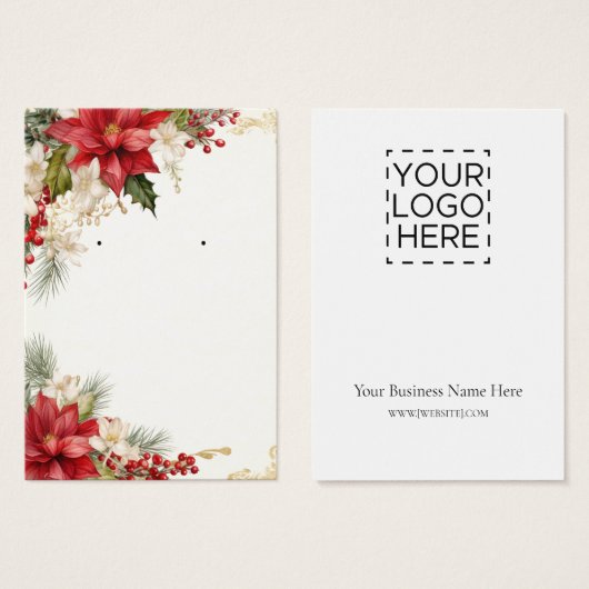 Weihnachtspoinsettias Earring Display Card (Vorne & Hinten)