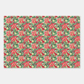 Weihnachtspoinsettias und Ornamente Geschenkpapier Set (Vorderseite)