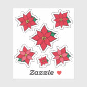 Weihnachtspoinsettias Variety Stickers Aufkleber (Blatt)